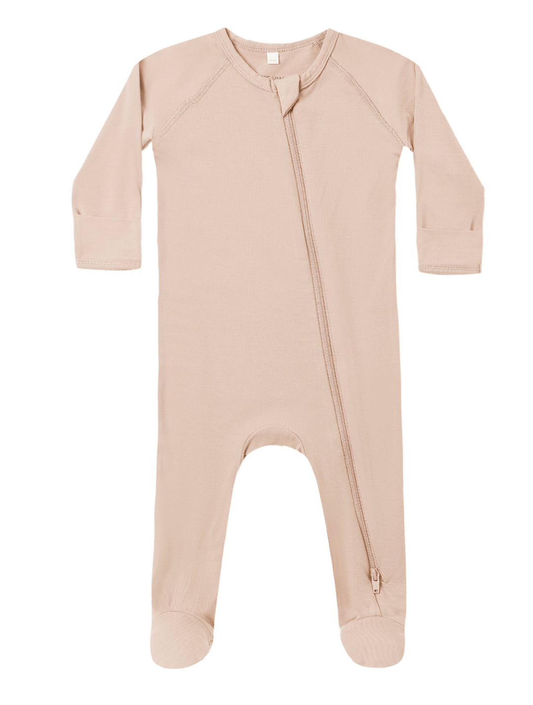 Bamboo Zip Footie | Dusty Rose