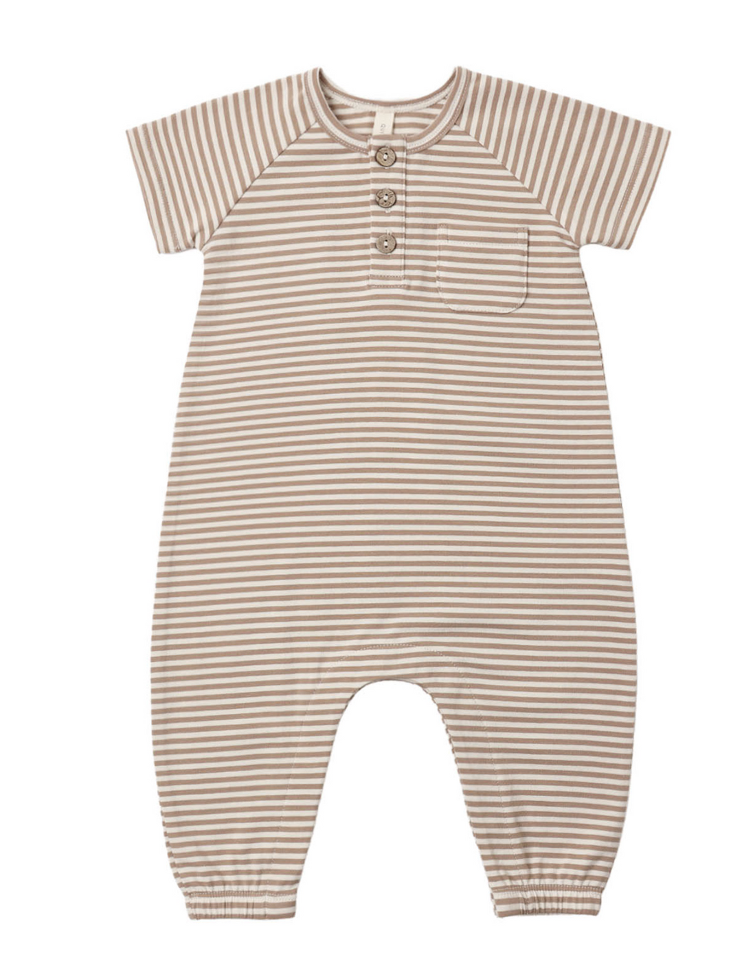 Short Sleeve Jumpsuit | Almond Stripe