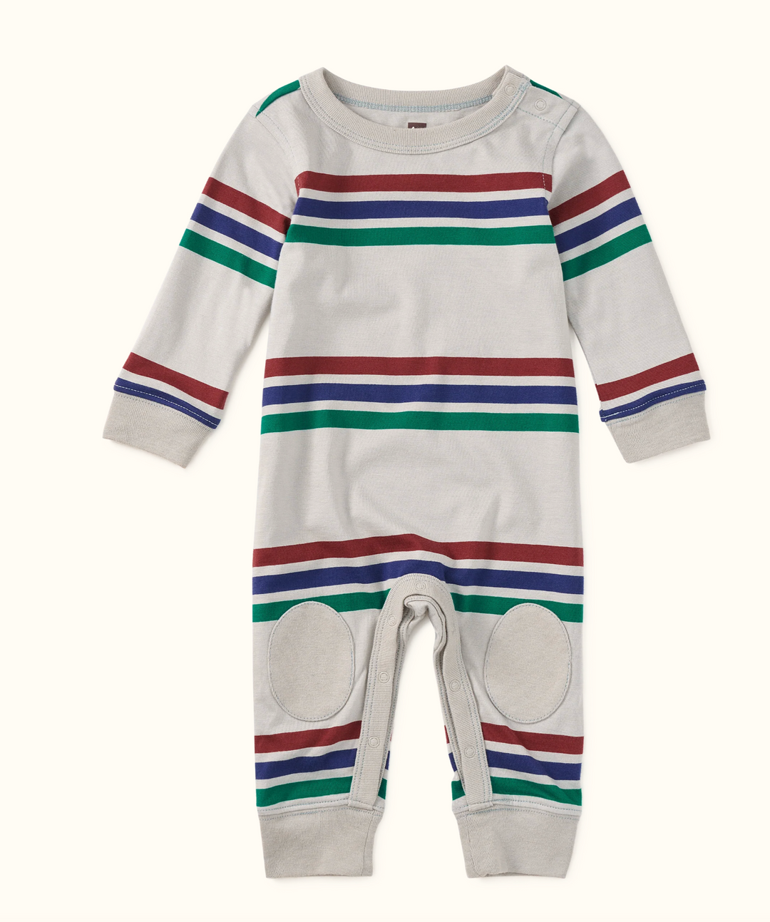 Mica Stripe Knee Patch Baby Romper