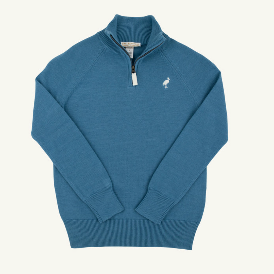 Hayden Half-Zip Sweater | Barnsley Blue