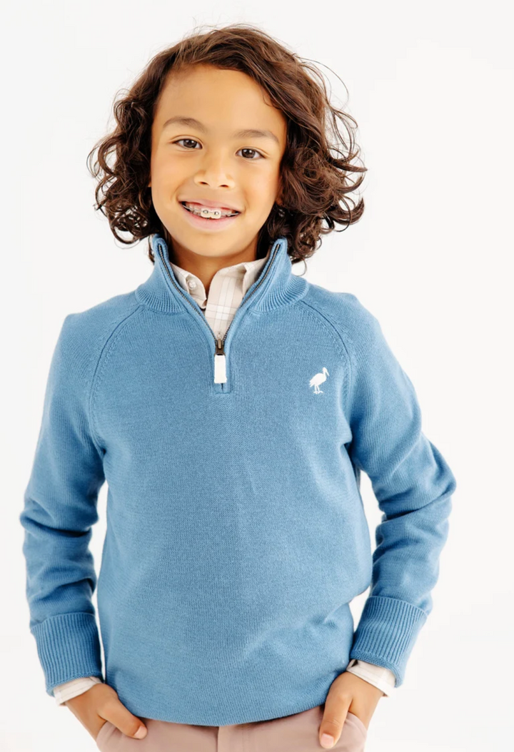 Hayden Half-Zip Sweater | Barnsley Blue