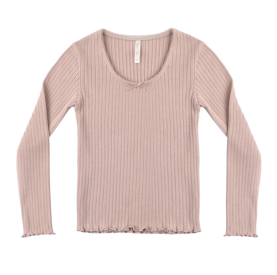 Ribbed Long Sleeve Top | Rosewood