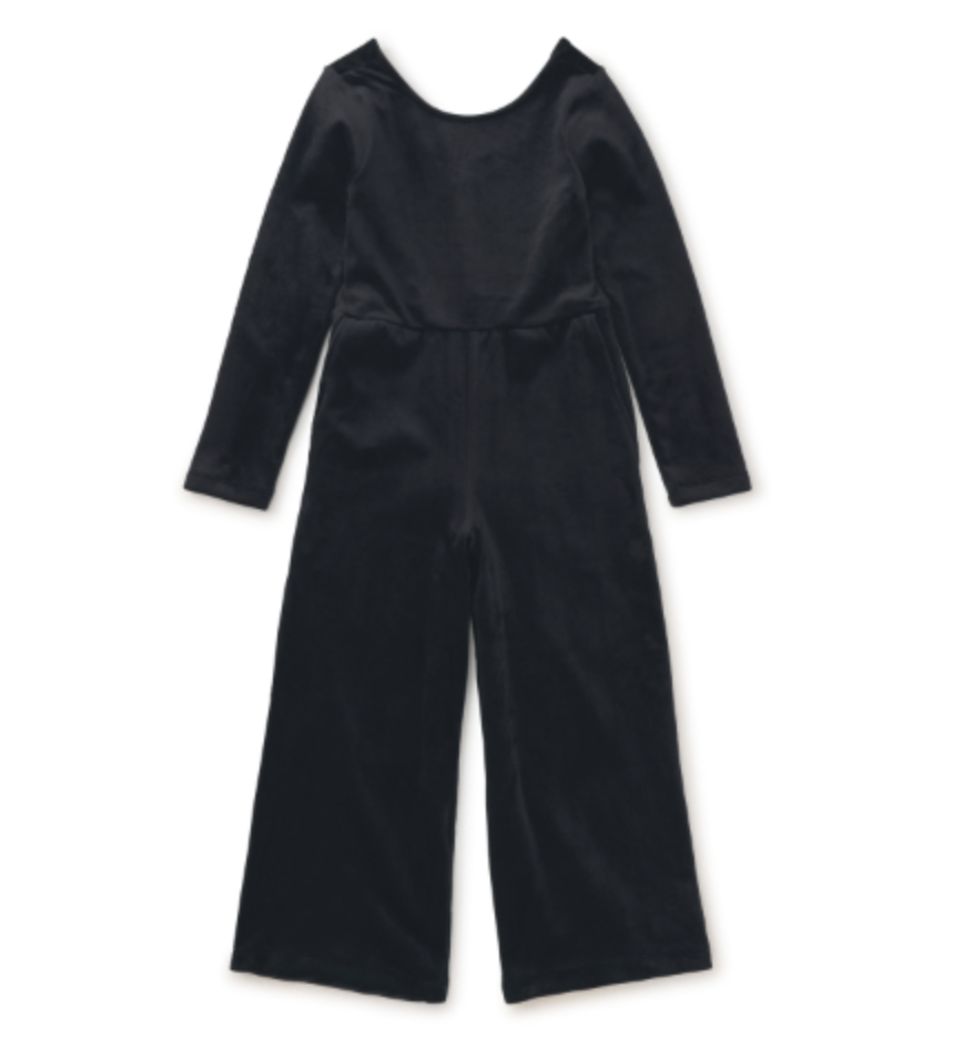 Just for Kicks Velour Jumpsuit | Jet Black
