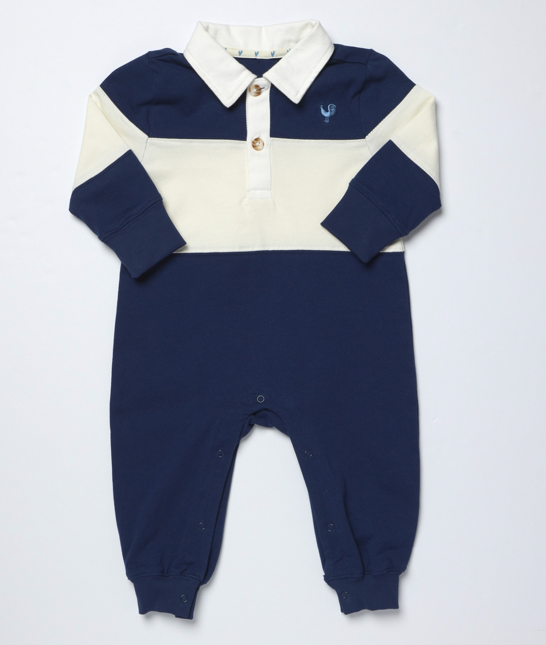 Albert Rugby Romper | Navy &amp; White