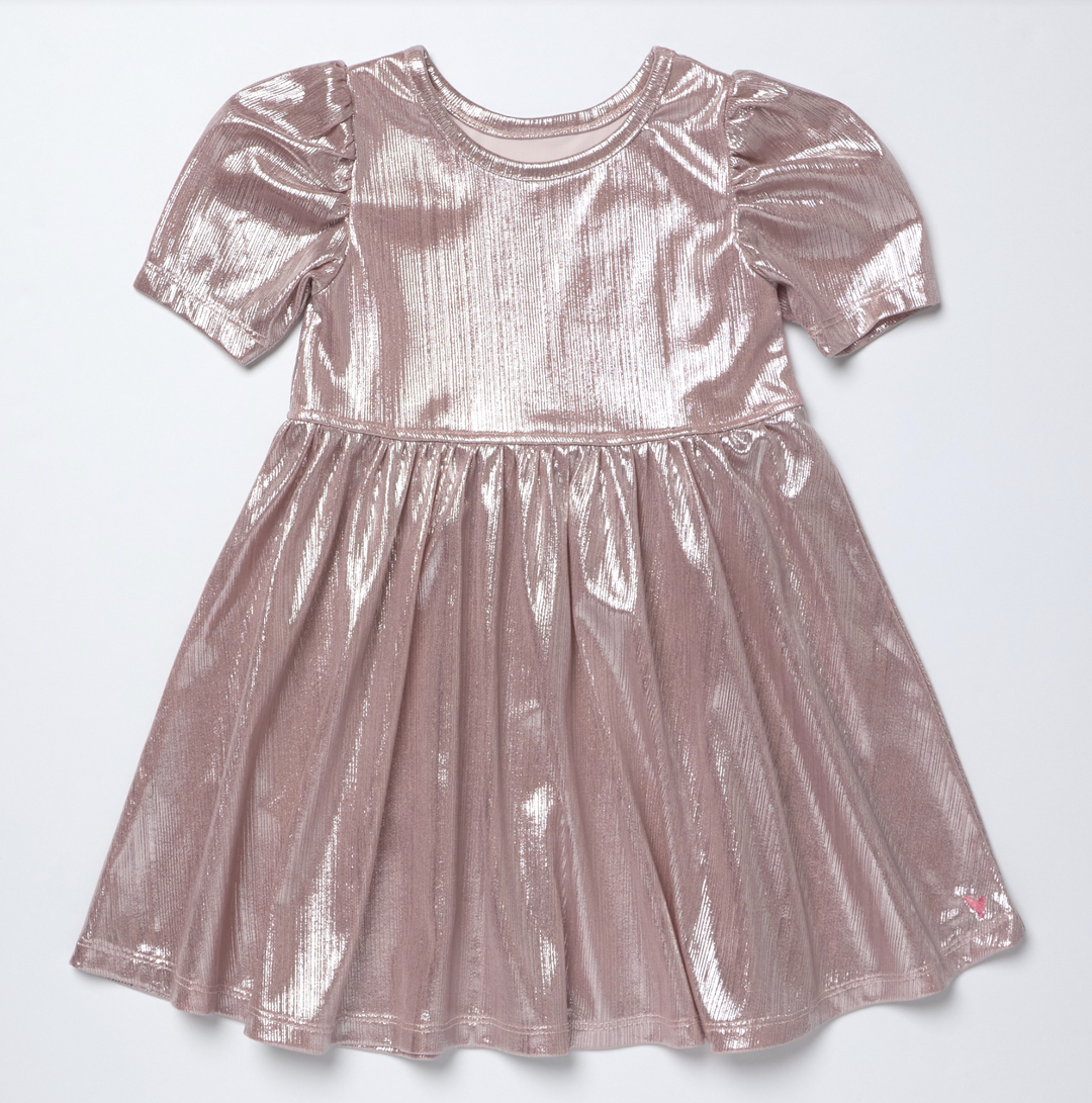 Lame Laurie Dress | Glitter Pink