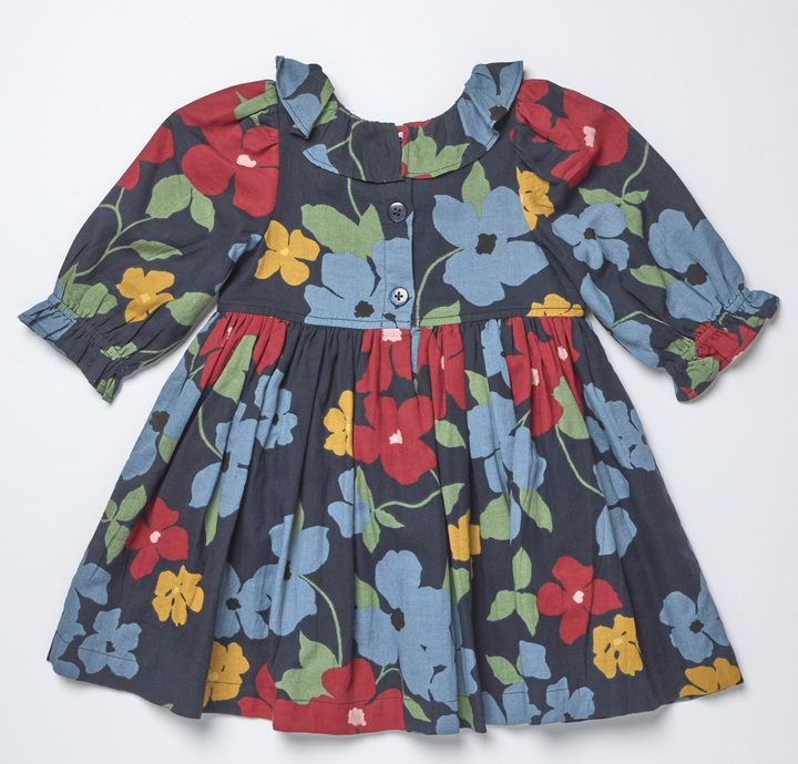 Amara Dress | Navy Hibiscus Floral