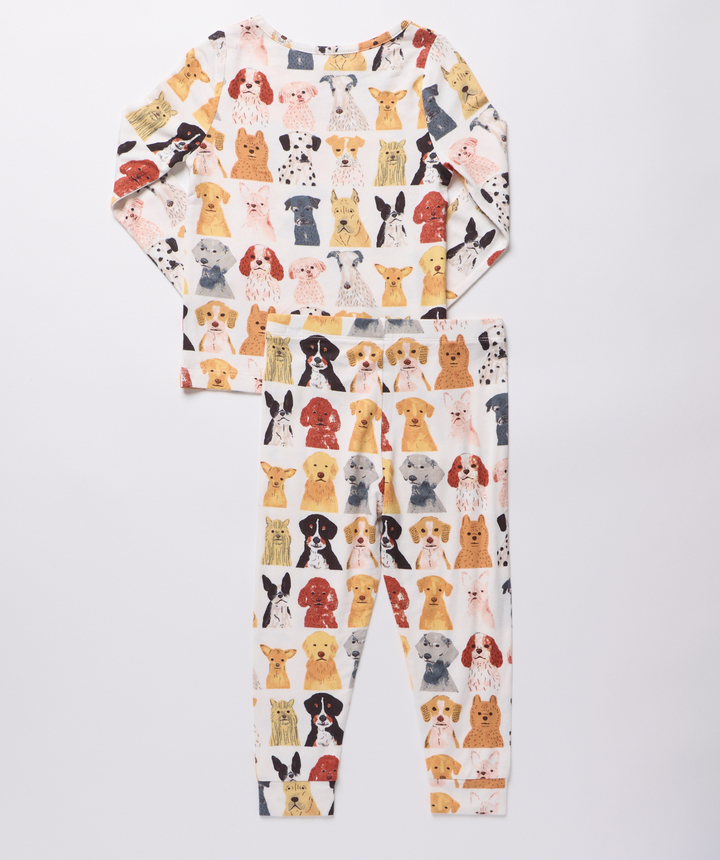 Bamboo PJ Set | Small Watercolor Dogs