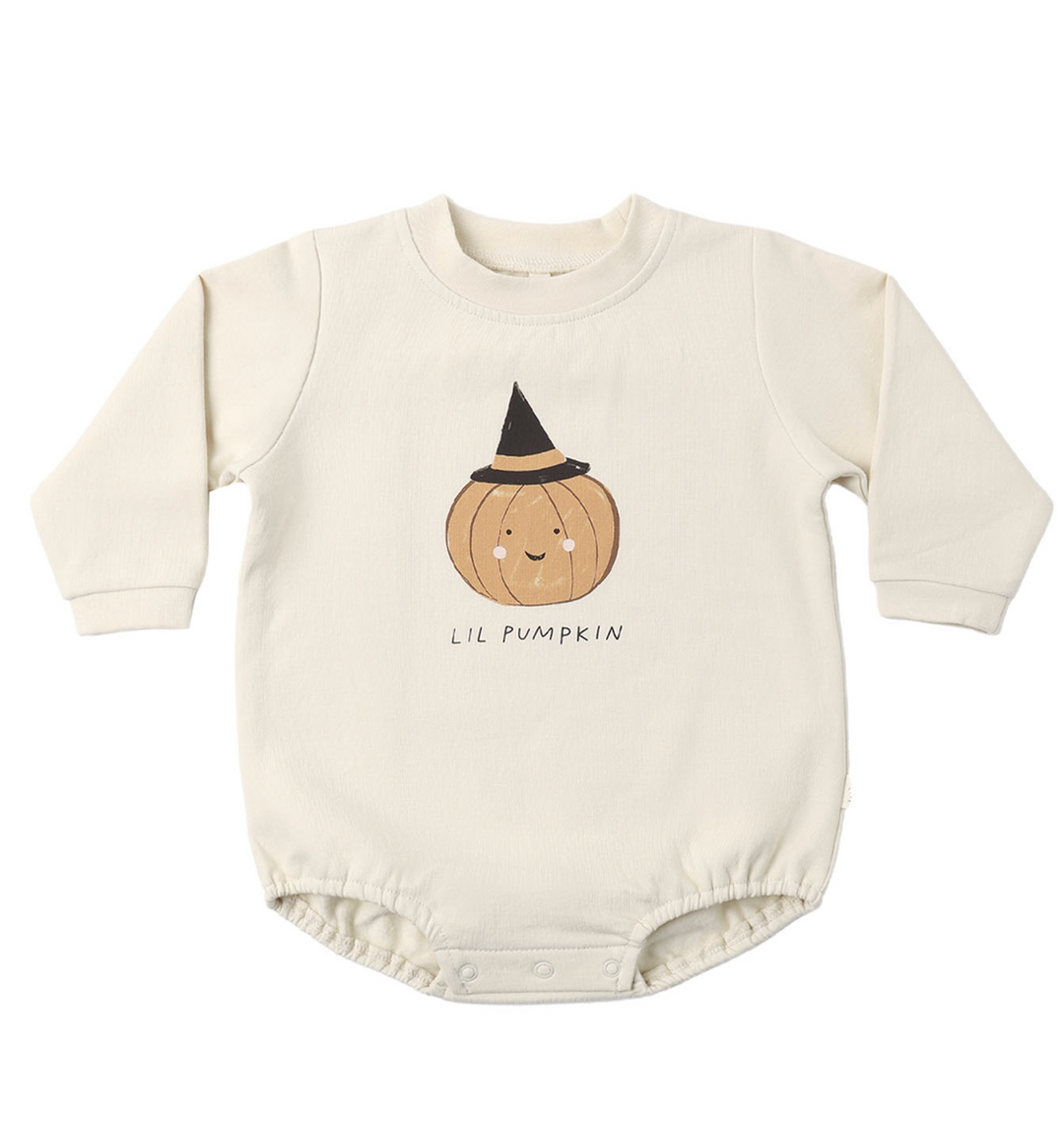 Crewneck Bubble Romper | Lil Pumpkin