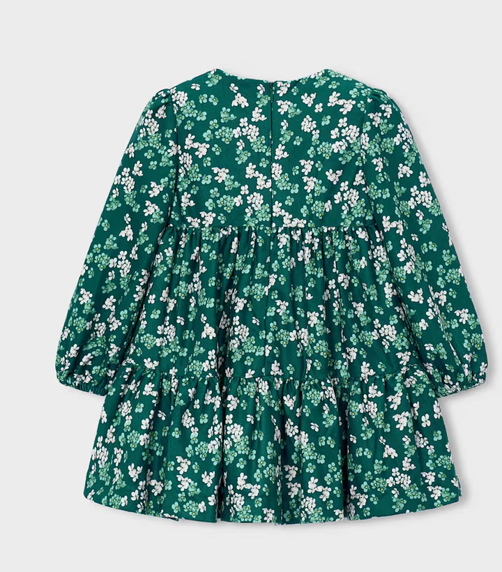 Green Floral Velour Dress | 4926