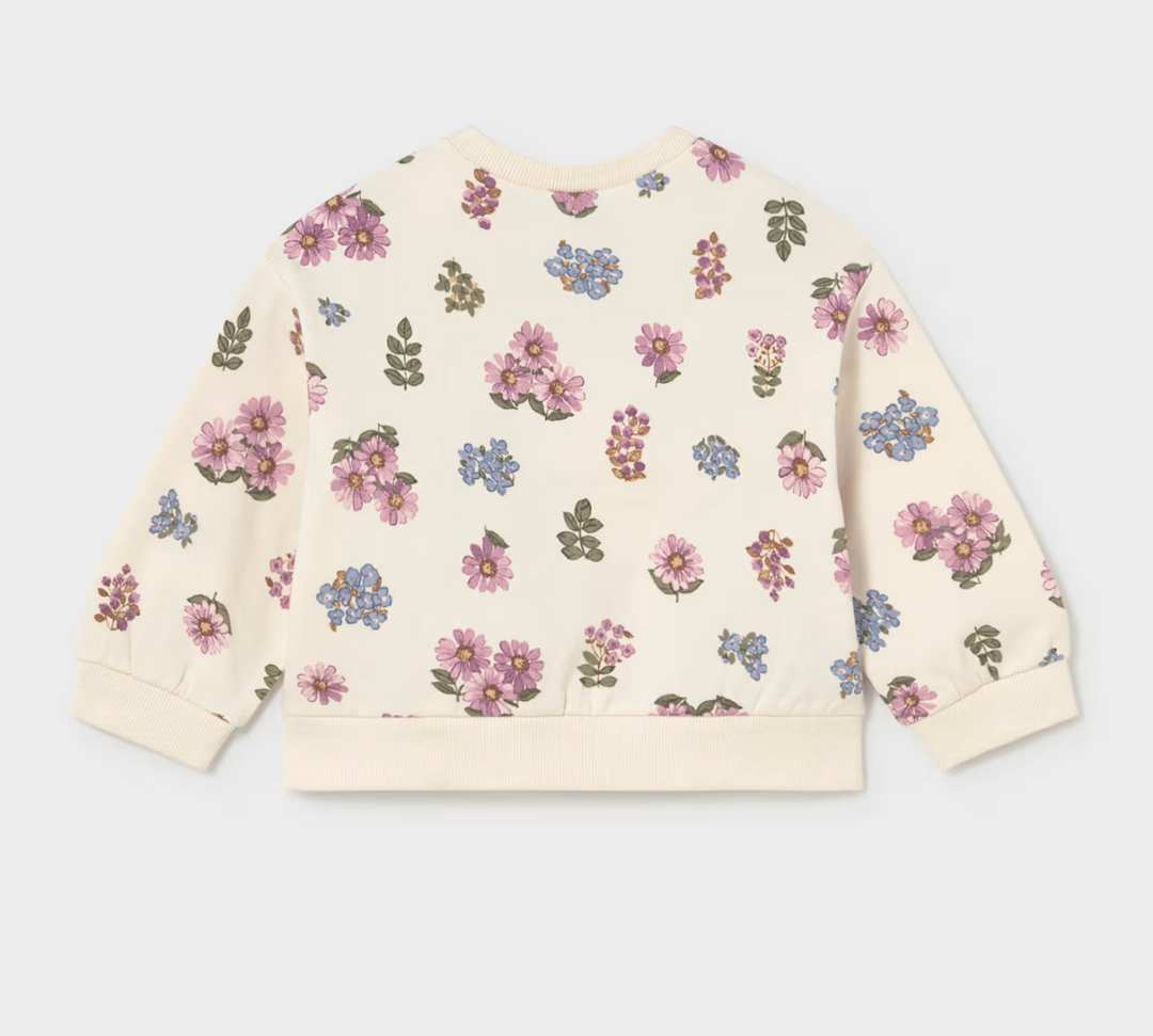 Beige Floral Sweatshirt | 2433