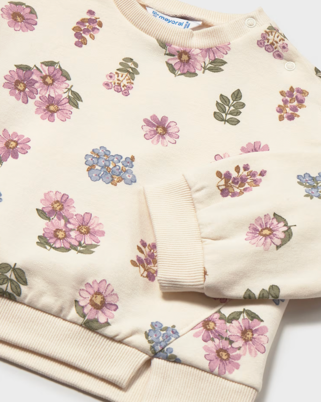 Beige Floral Sweatshirt | 2433