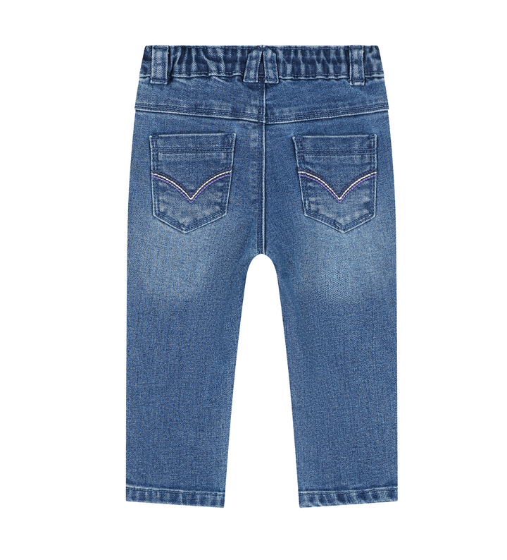 Baby Girl Denim Pants | Medium Blue