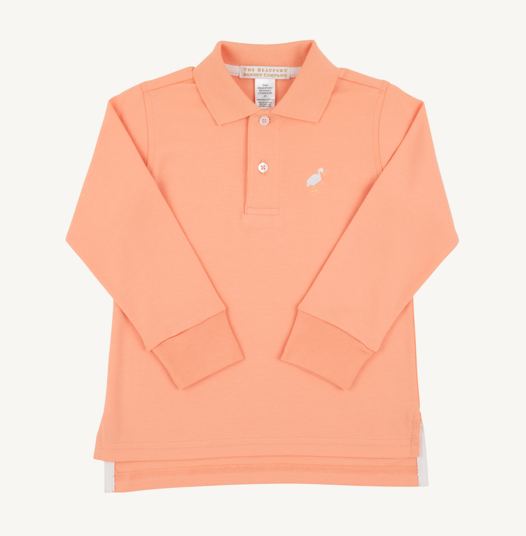 Prim and Proper Long Sleeve Polo | Seashore Sherbert