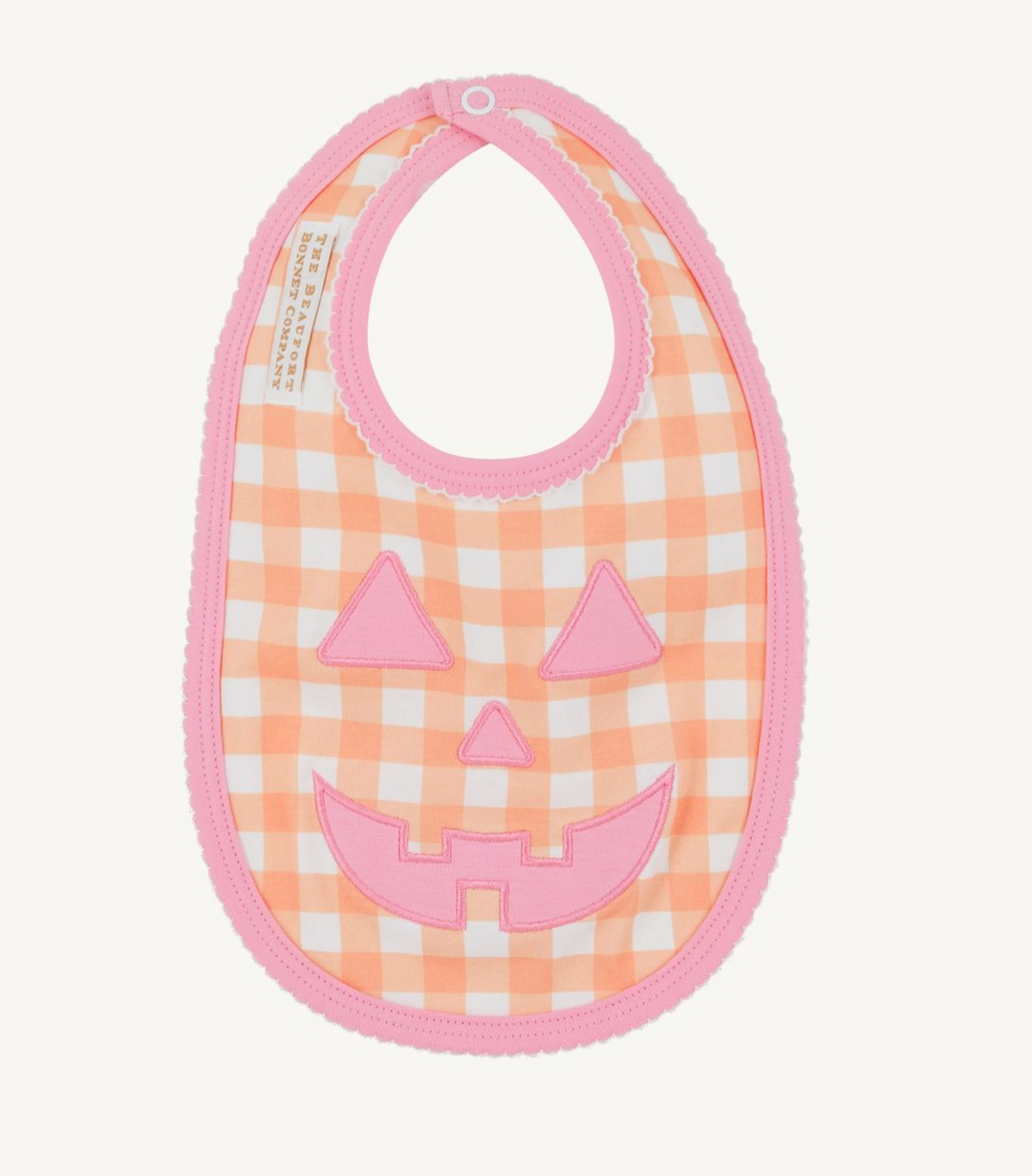Burp Me Bib | Seashore Sherbert Gingham Pumpkin Pink