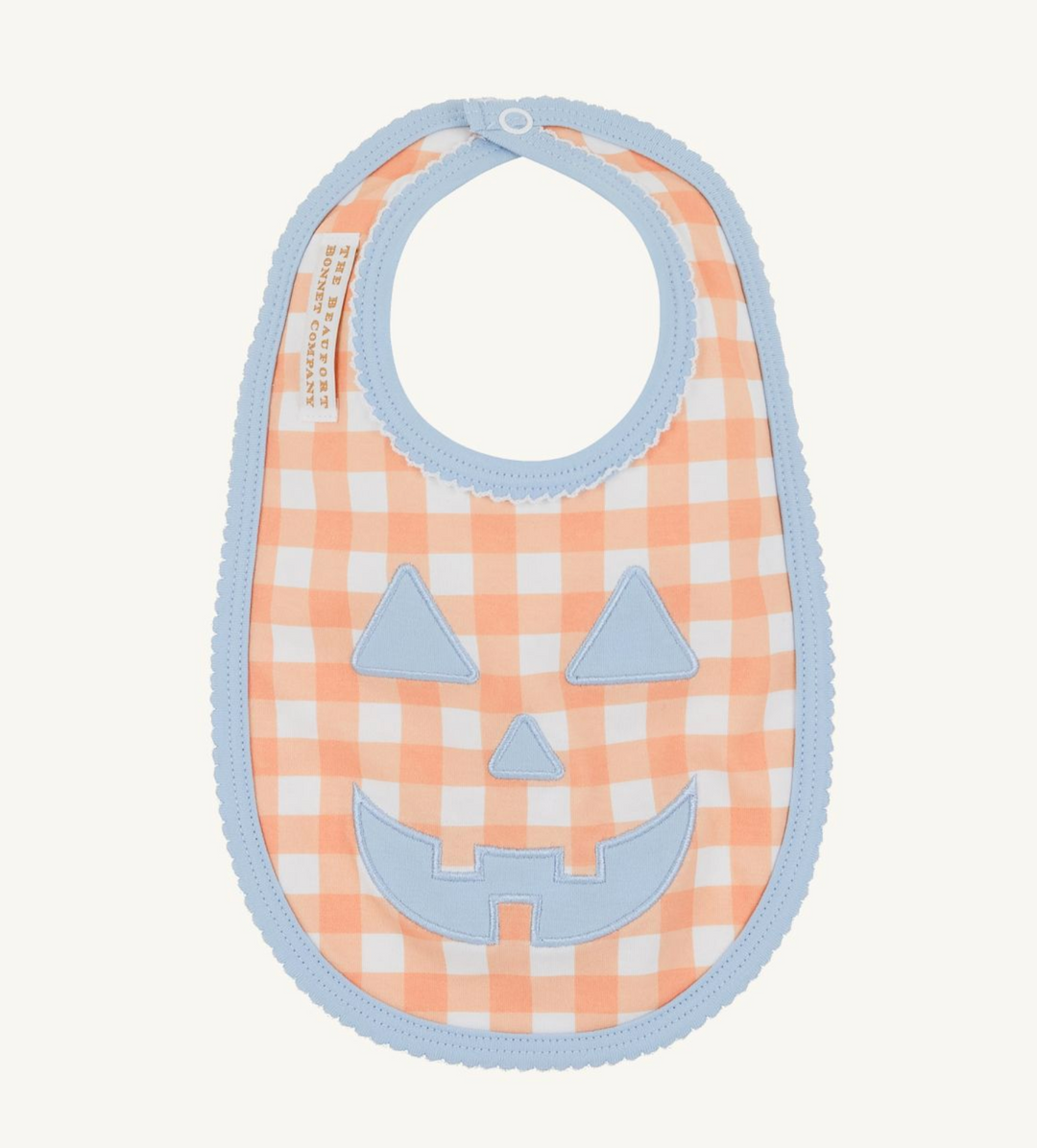 Burp Me Bib | Seashore Sherbert Gingham Pumpkin Blue