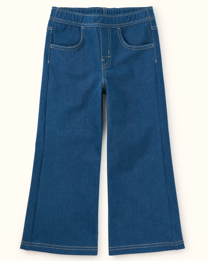 Denim-Like Flare Pants | Med Wash