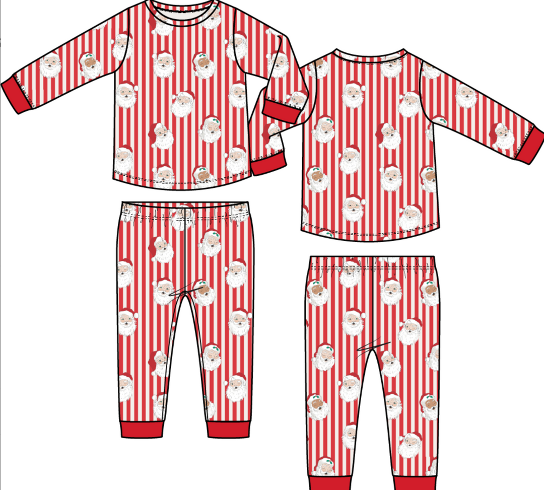 Loungewear LS Set | Vintage Santa Stripe