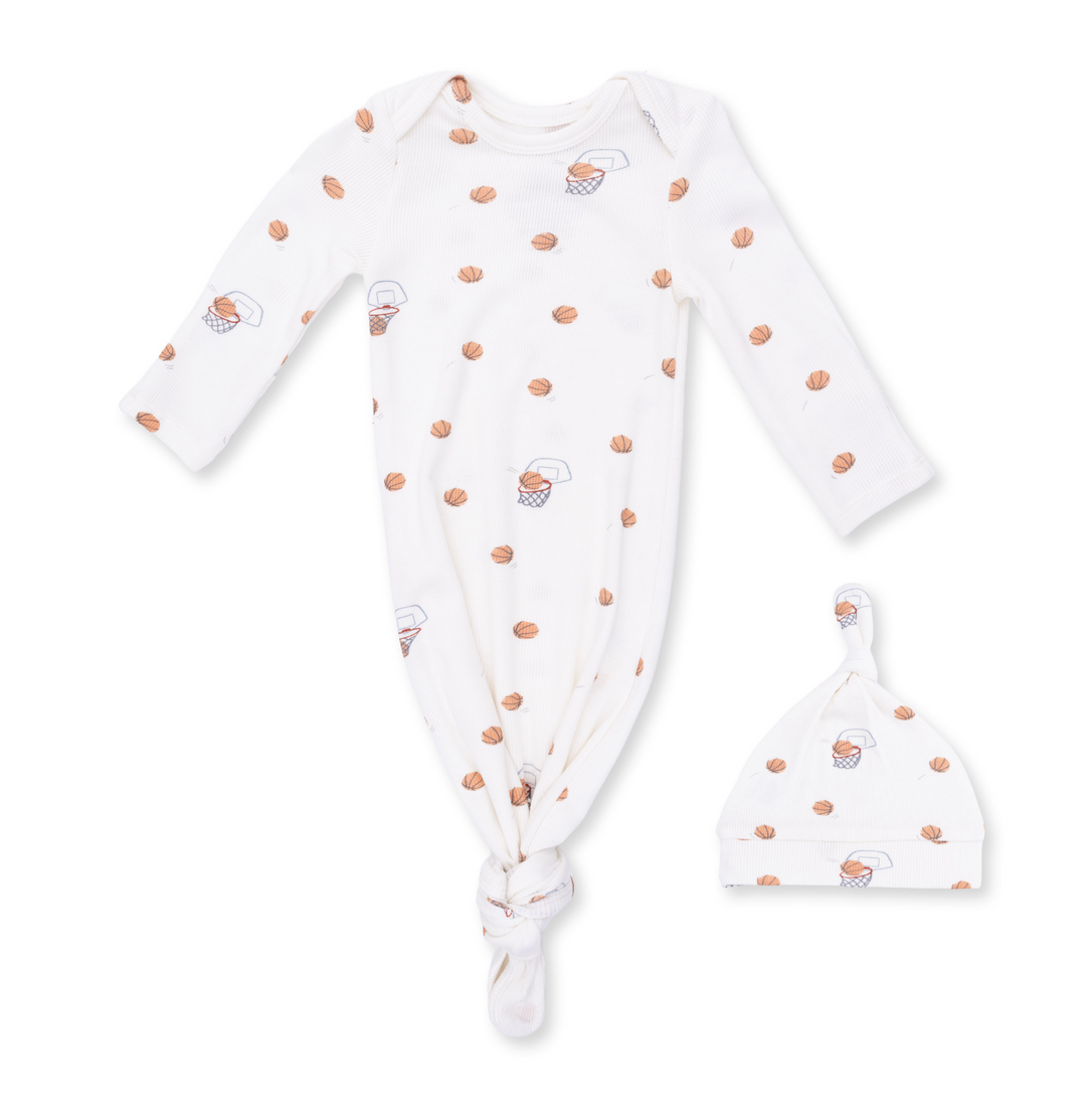 Knotted Gown and Hat Set | Mini Basketballs
