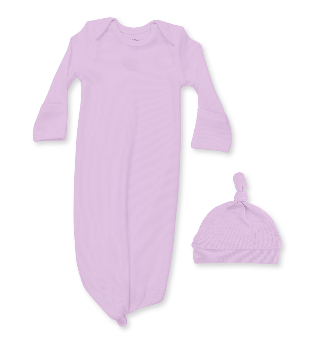 Knotted Gown and Hat Set | Solid Winsome Orchid