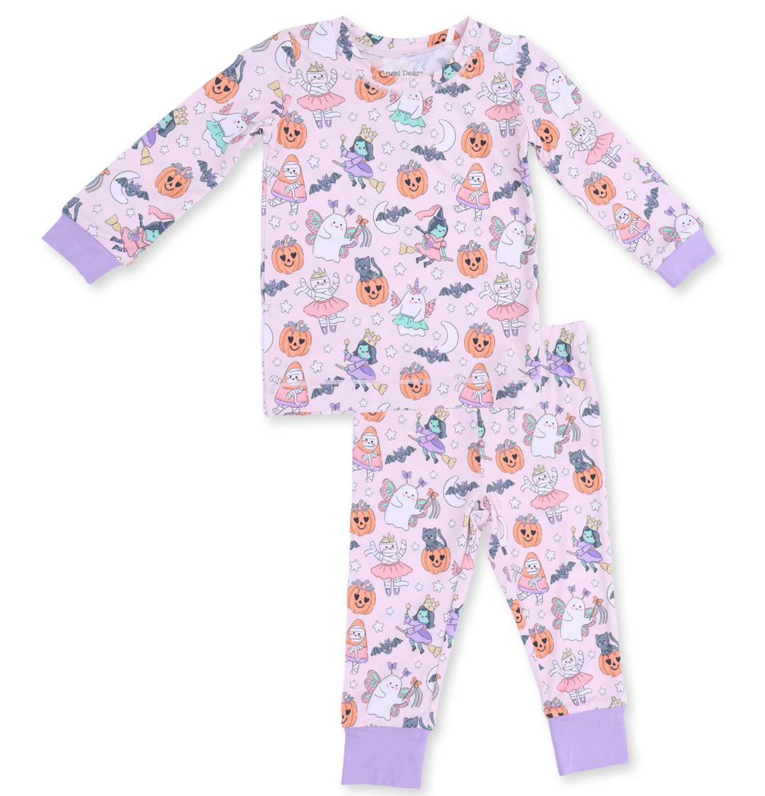 Loungewear LS Set | Pink Halloween Monster Dress Up