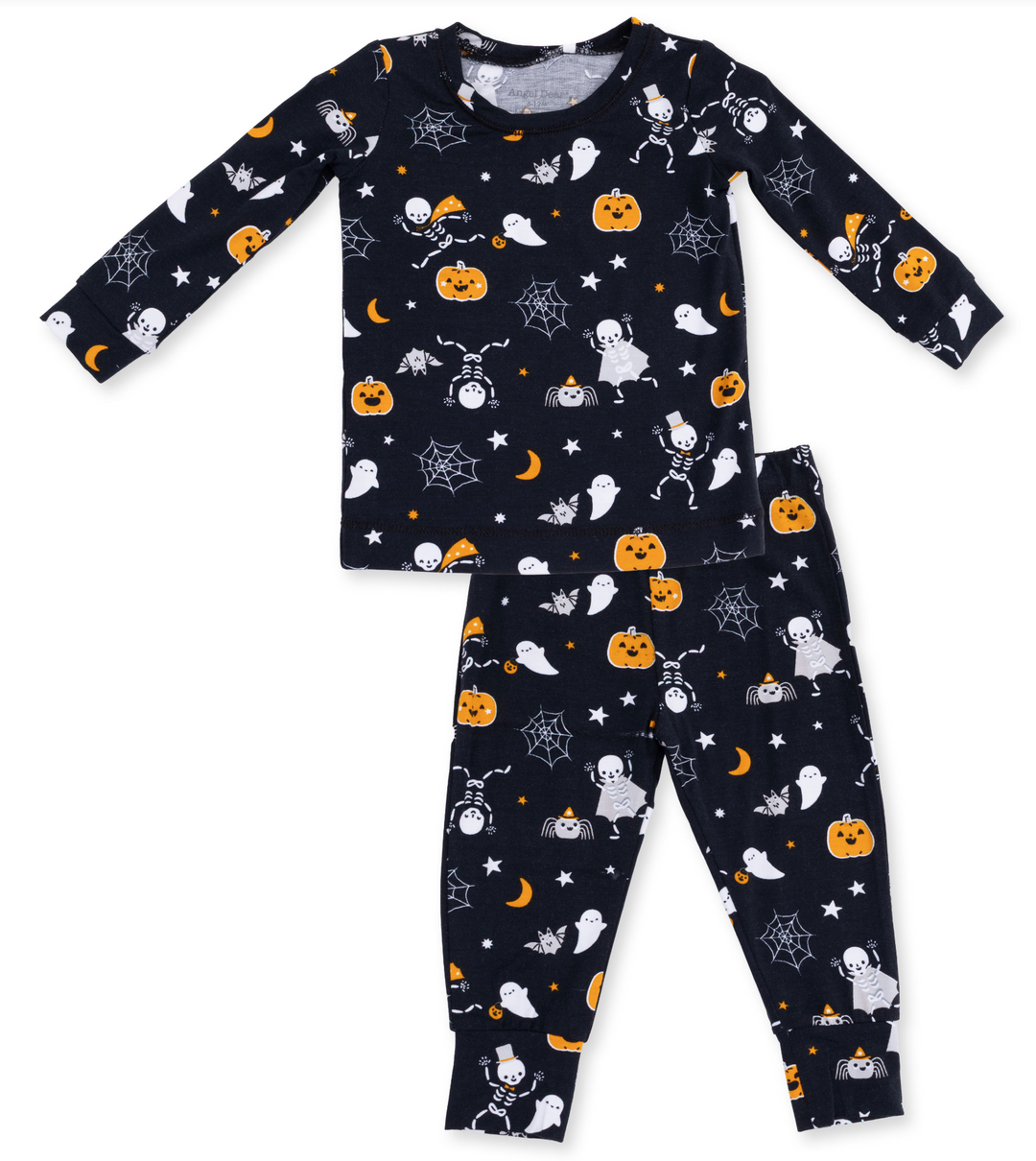 Loungewear LS Set | Glow Dark Halloween Skeleton Buddies