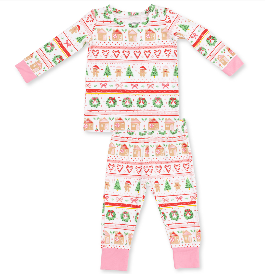 Loungewear LS Set | Pink Gingerbread Fair Isle