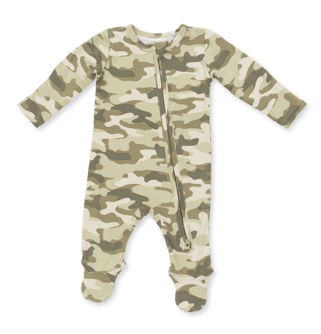 Two Way Zipper Footie | Camo