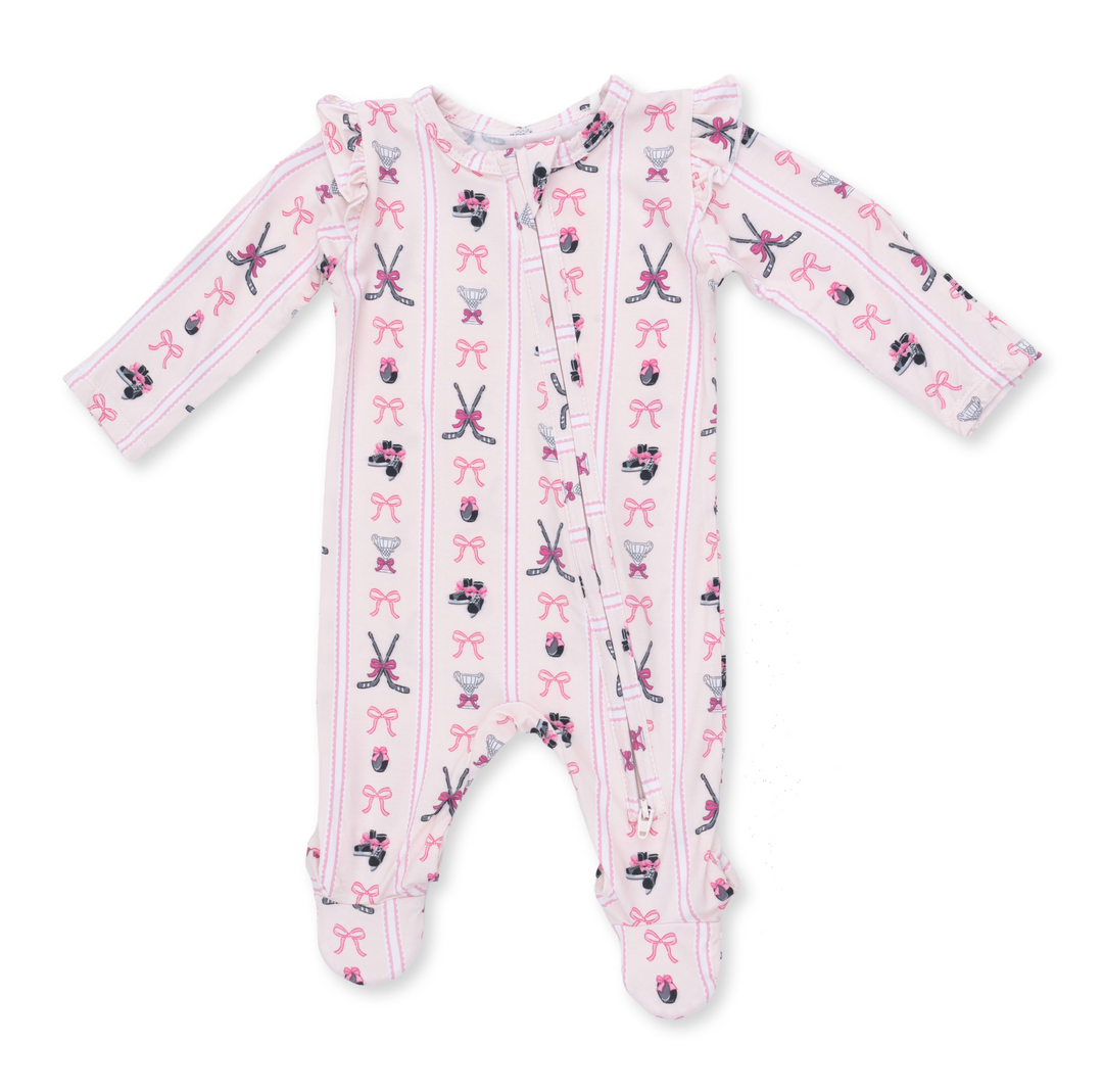 Two Way Zipper Ruffle Sleeve Footie | Megan&