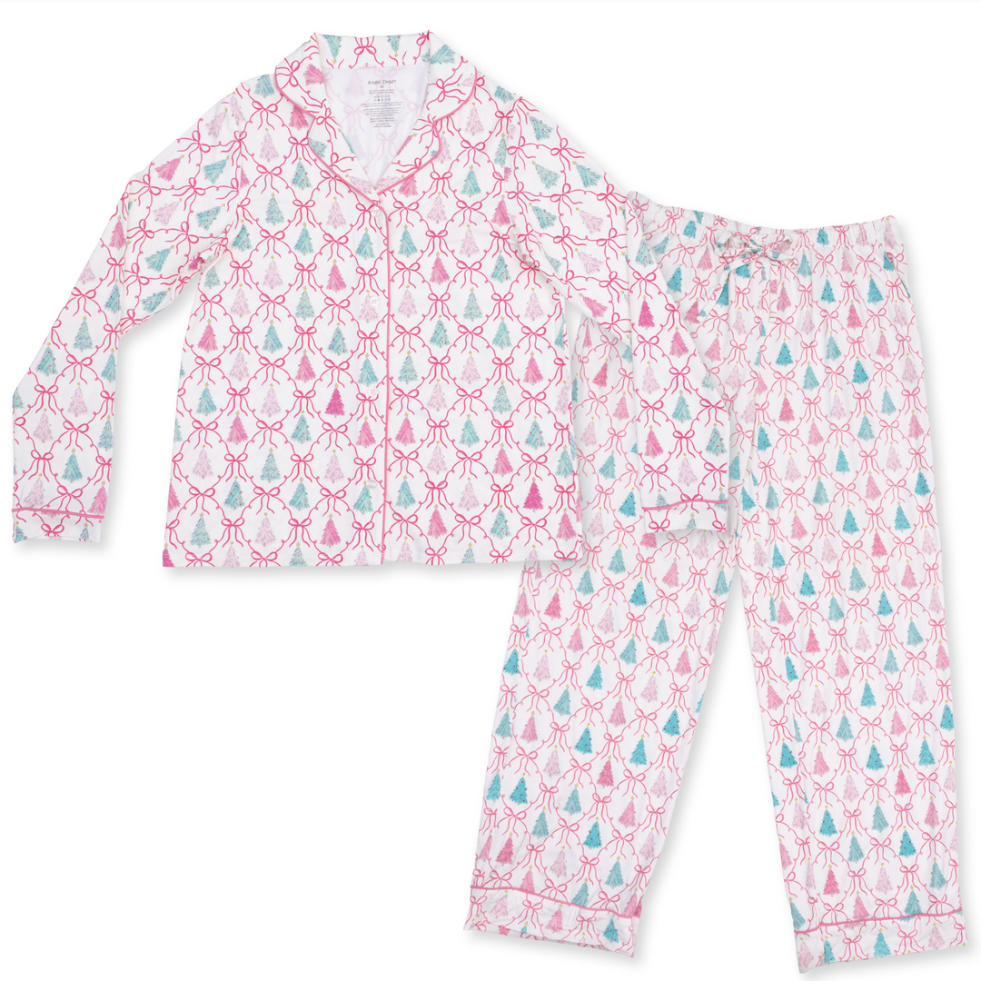 Adult LS Pajamas | Bow Trellis Tree