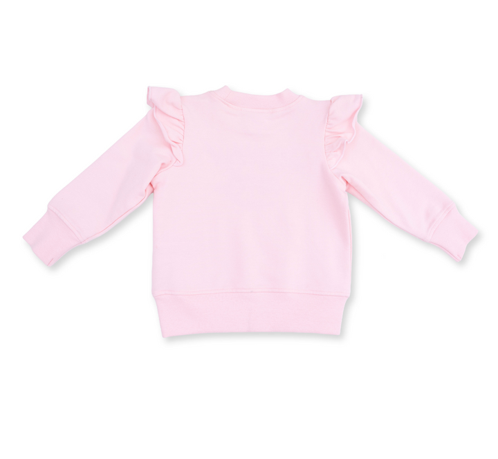 Pink Ruffle Sweatshirt | Christmas Lights Merry