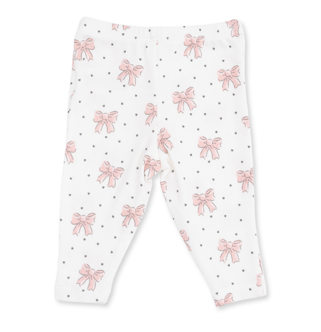 LS Sweatshirt w/Ruffle &amp; Leggings | Veiled Pink Bows