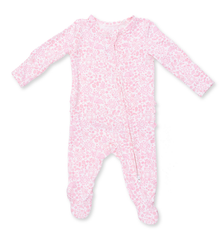 Two Way Ruffle Back Zipper Footie | Baby Woodland