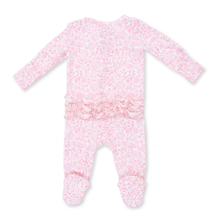 Two Way Ruffle Back Zipper Footie | Baby Woodland