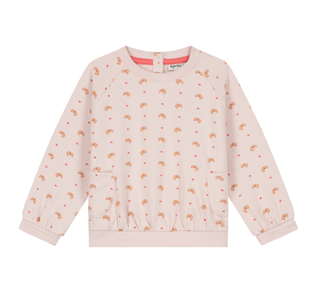 Baby Girl Sweatshirt | Lt Pink Croissant