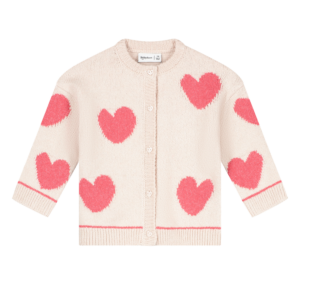 Baby Girl Cardigan | Lt Pink Hearts
