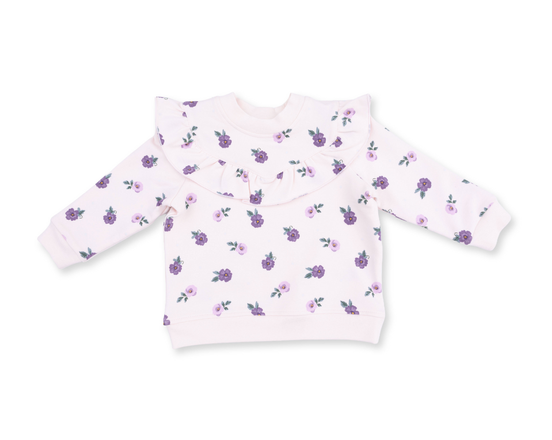 V-Ruffle Sweatshirt | Violetta Floral