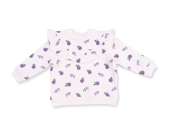 V-Ruffle Sweatshirt | Violetta Floral
