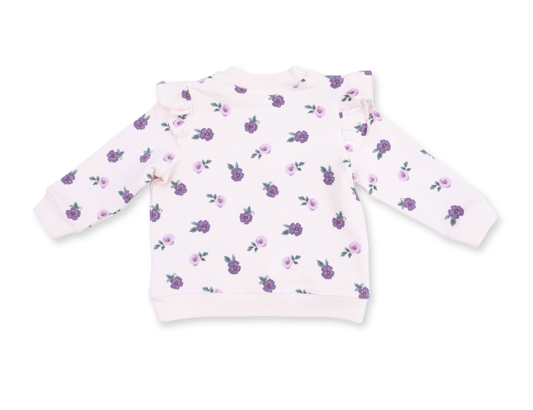V-Ruffle Sweatshirt | Violetta Floral