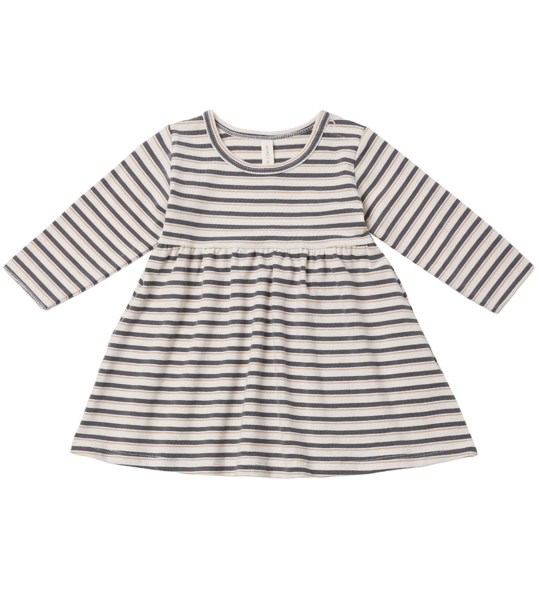 Long Sleeve Baby Dress | Vintage Stripe