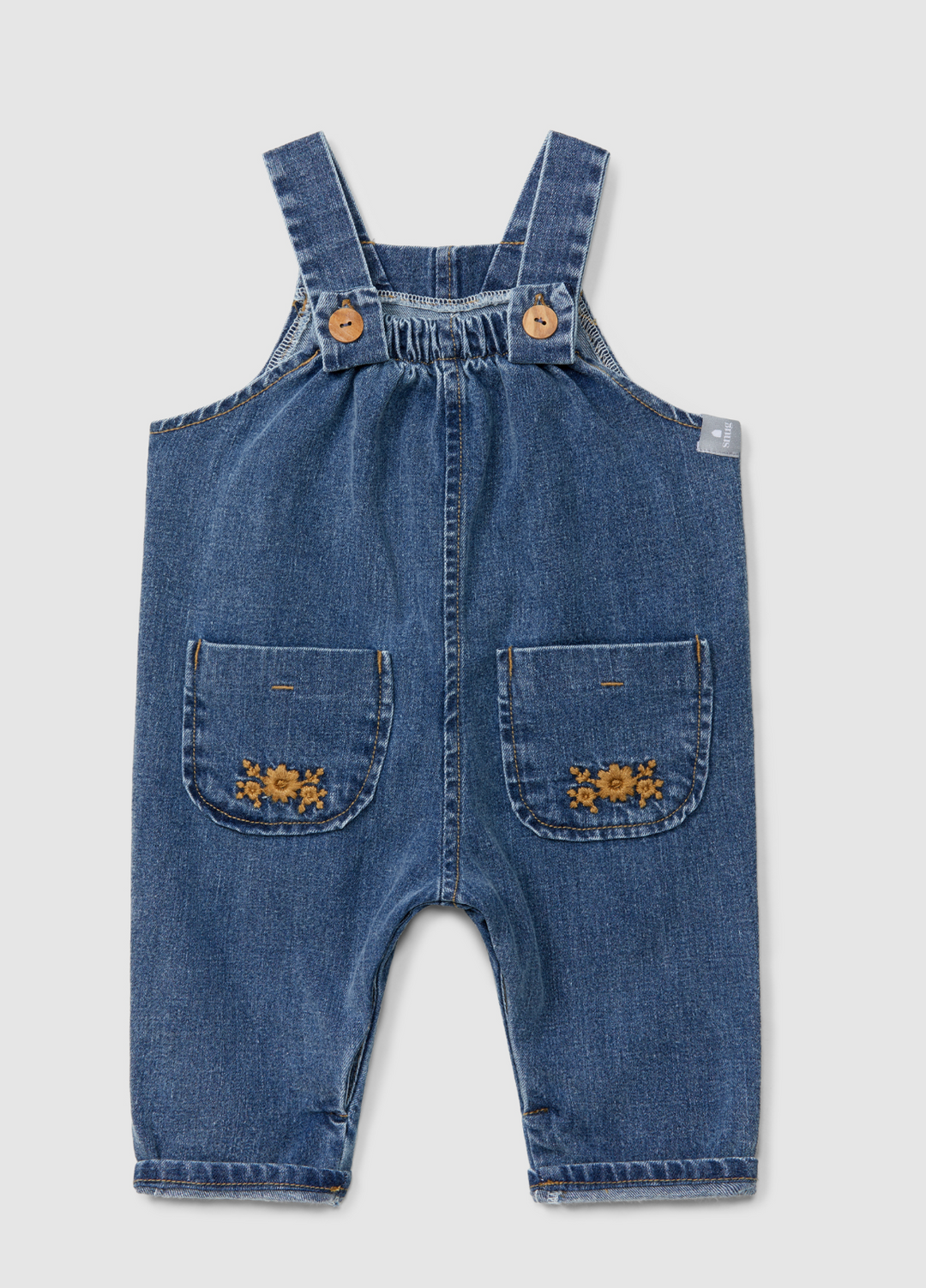 Floral Embroidered Overalls