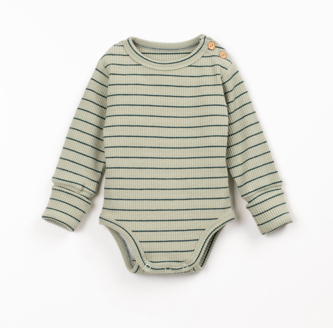 Green Striped Rib Bodysuit