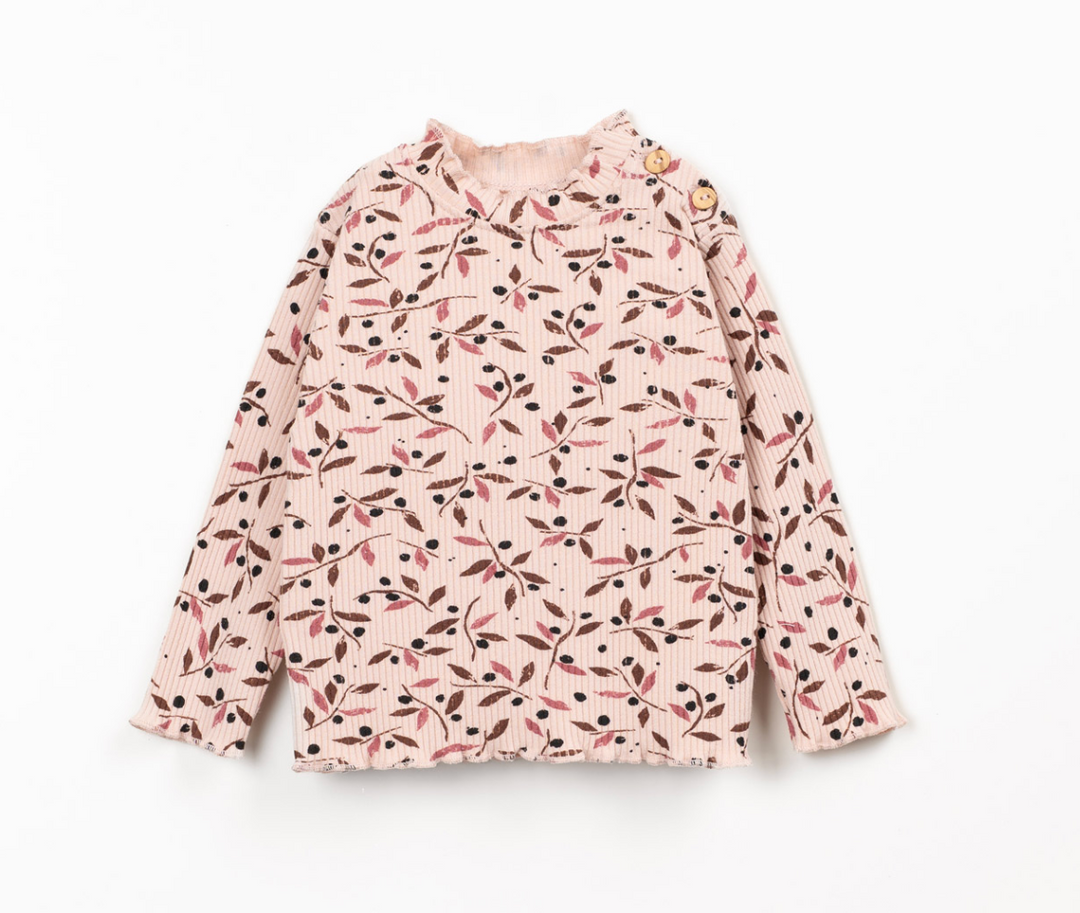 Floral Rib Long Sleeve T Shirt