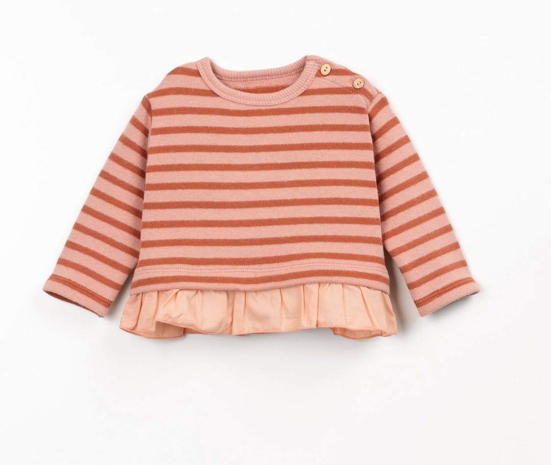 Peach Striped Jersey Sweater