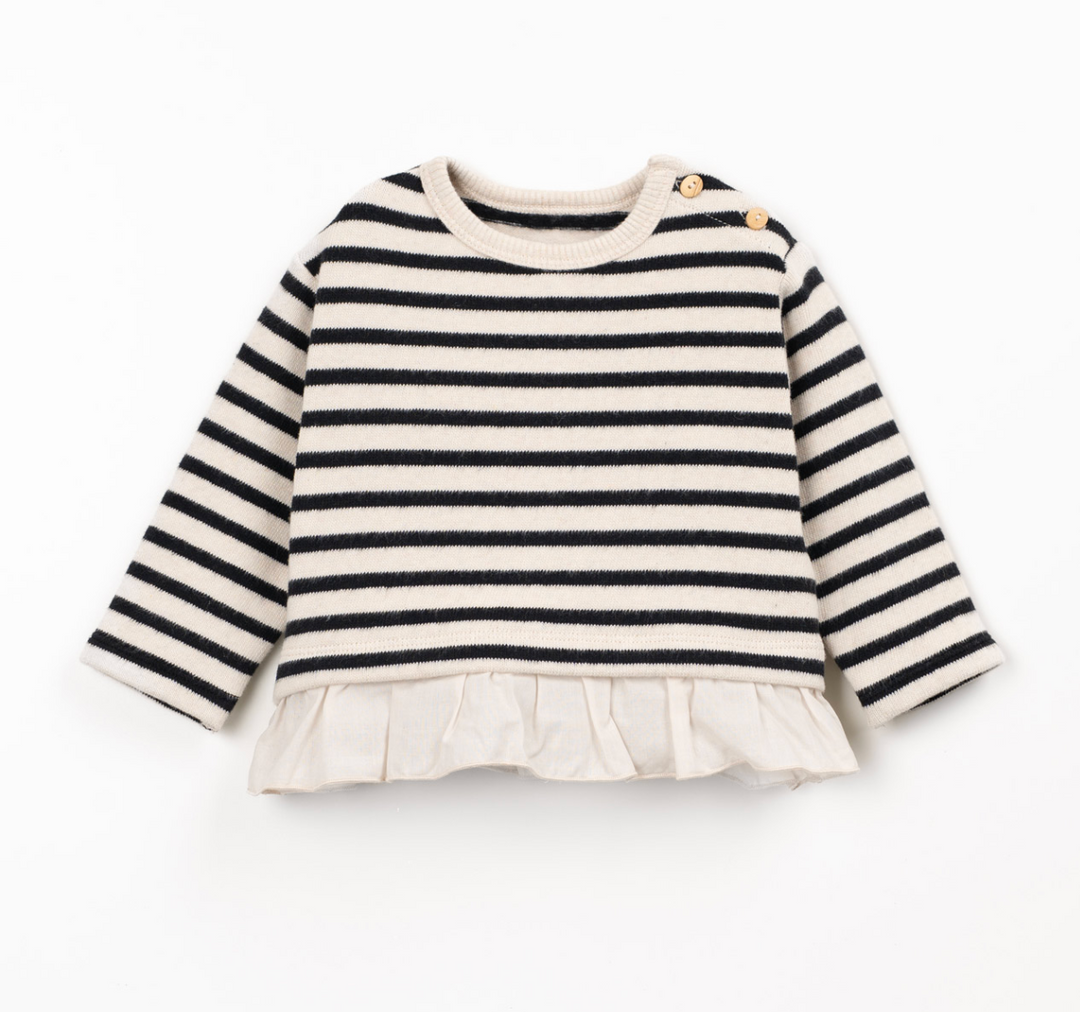 Black/Ivory Striped Jersey Sweater
