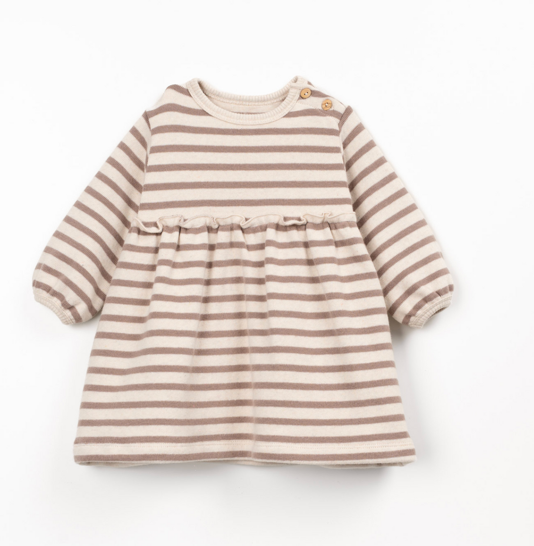 Tan Striped Jersey Dress