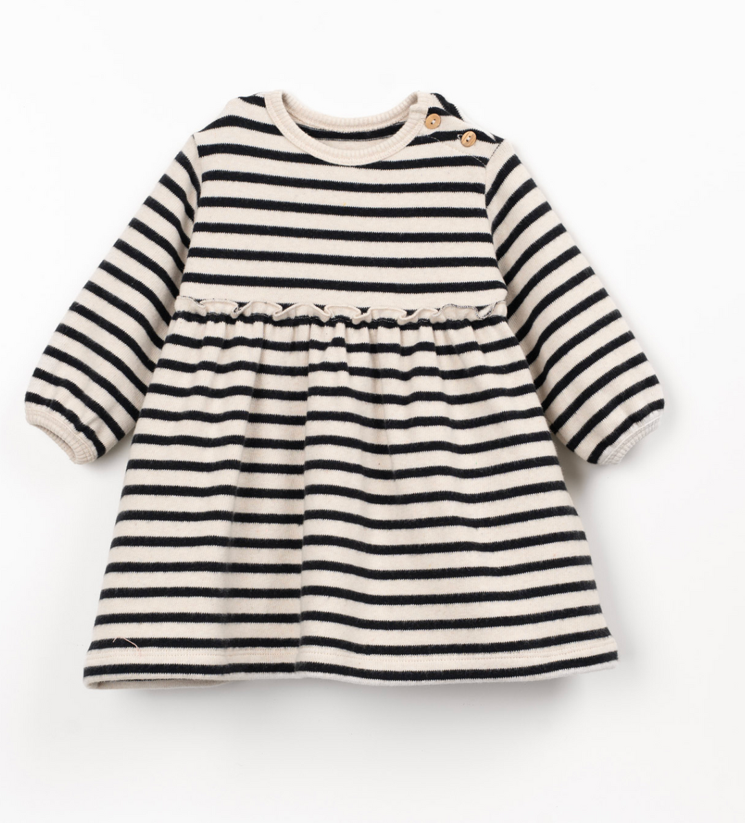 Black/Ivory Striped Jersey Dress