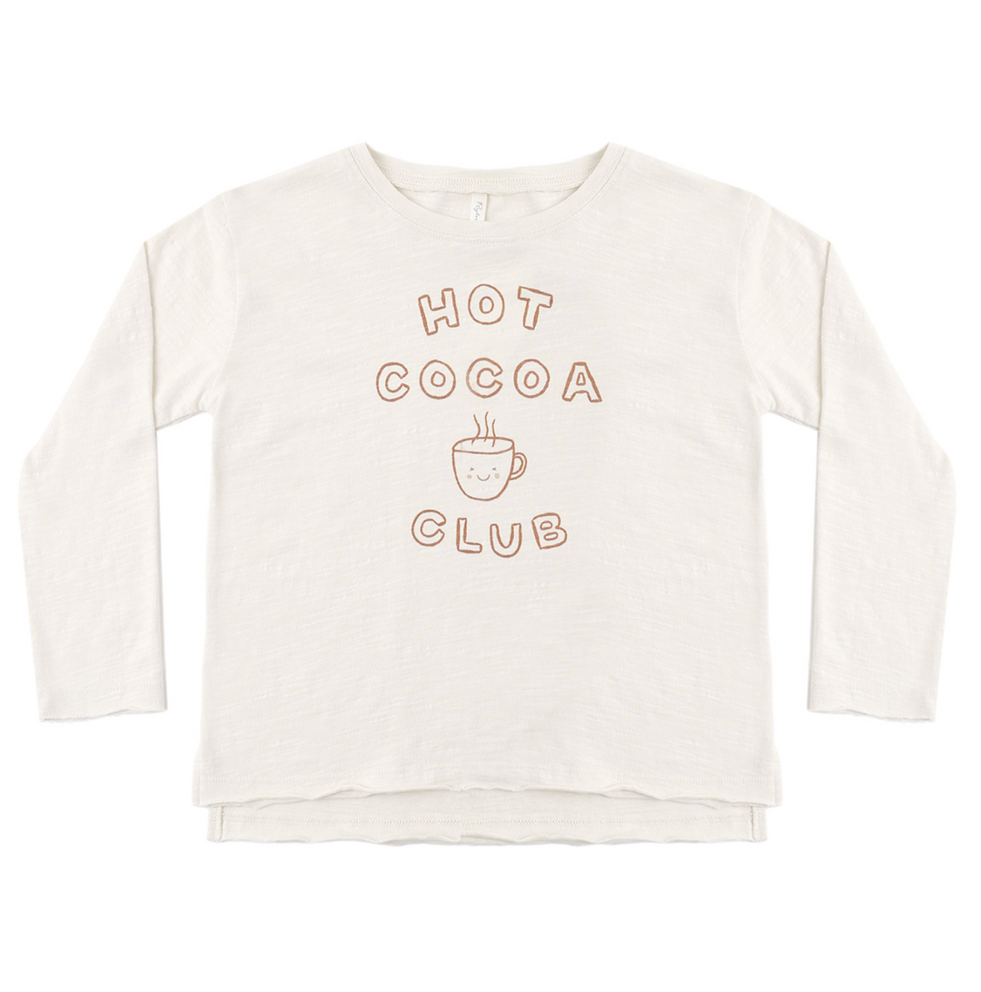 Raw Edge Long Sleeve T-Shirt | Hot Cocoa Club