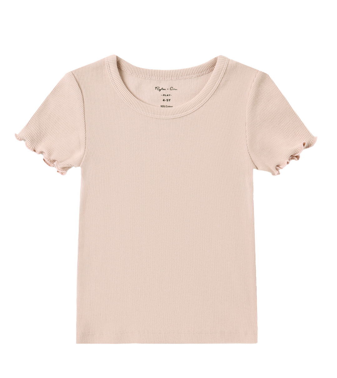 Ribbed Basic Tee | Blush