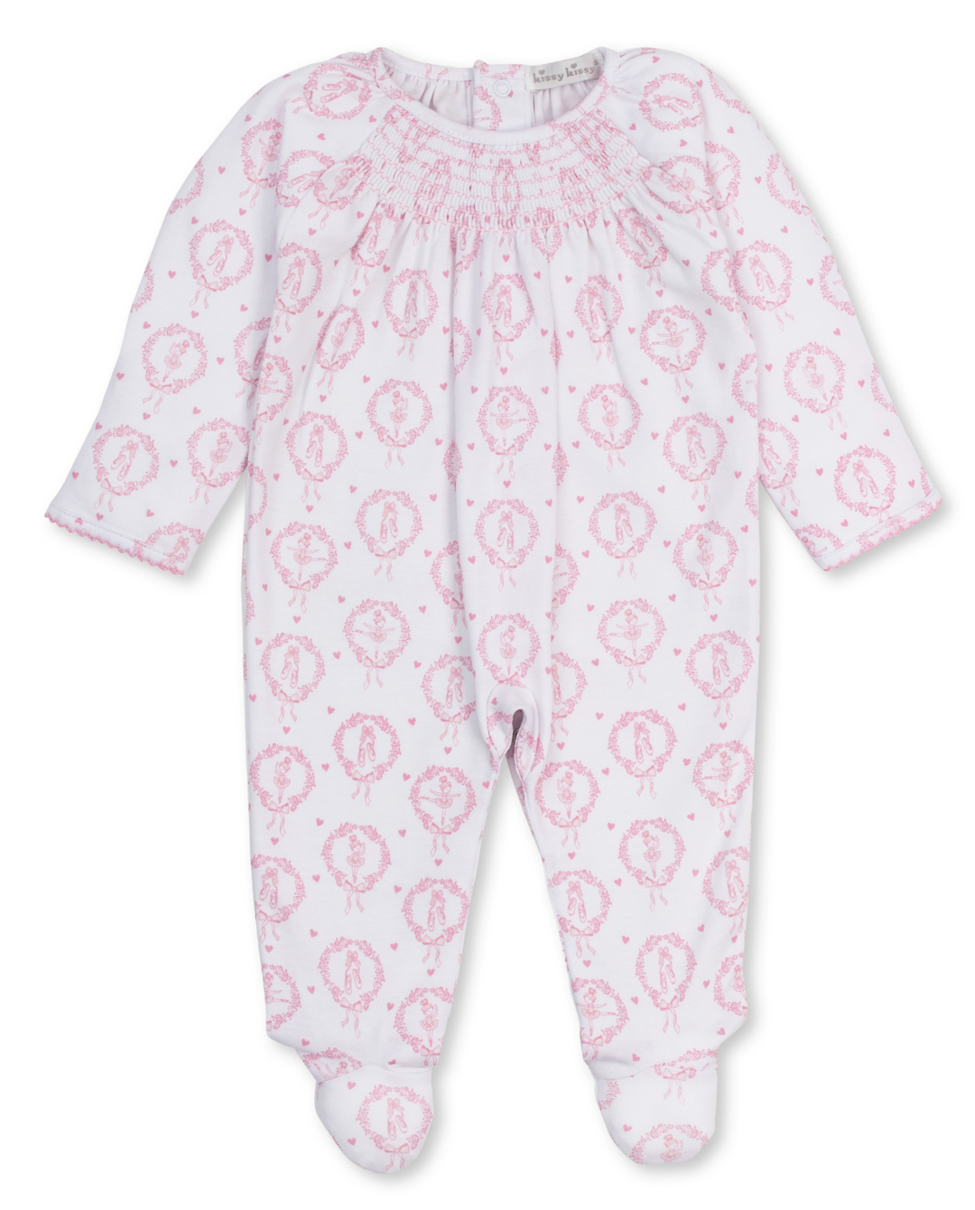 Pink Petite Pirouettes Footie w/ Hand Smocking