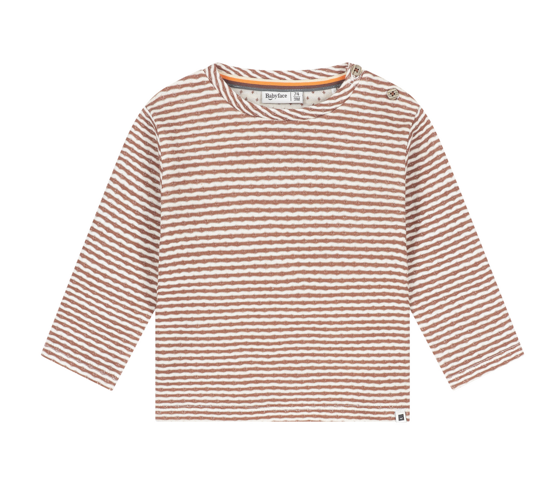 Baby Boy Stripe LS T Shirt | Chocolate
